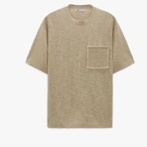 ZARA KNIT TEE SHIRT BIEGE